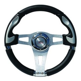 Volant INDIANAPOLIS en cuir noir lisse Simoni Racing