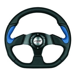 Volant tuning X2 POLY-PELLE  Cuir noir et bleu SIMONI RACING