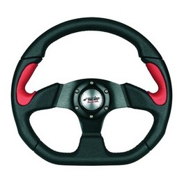 Volant tuning X2 POLY-PELLE  Cuir noir et rouge SIMONI RACING