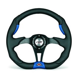 Volant tuning X4 POLY-PELLE  Cuir noir et bleu SIMONI RACING