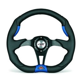 Volant tuning X4 POLY-PELLE  Cuir noir et bleu SIMONI RACING