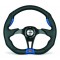 Volant tuning X4 POLY-PELLE  Cuir noir et bleu SIMONI RACING