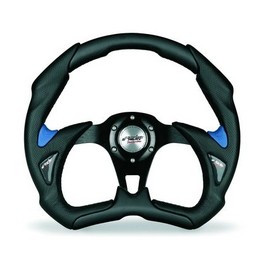 Volant tuning X5 POLY-PELLE  Cuir noir et bleu SIMONI RACING