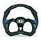 Volant tuning X5 POLY-PELLE  Cuir noir et bleu SIMONI RACING