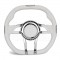 Volant tuning cuir blanc IRON chrome  SIMONI RACING