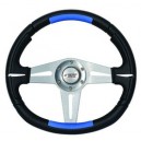 Volant tuning cuir noir et bleu  APOGEE SIMONI RACING