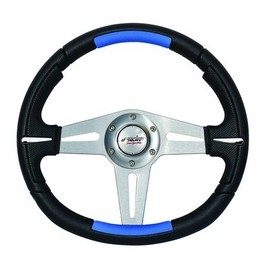 Volant tuning cuir noir et bleu  APOGEE SIMONI RACING