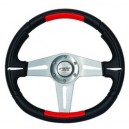 Volant tuning cuir noir et rouge  APOGEE SIMONI RACING