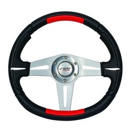 Volant tuning cuir noir et rouge  APOGEE SIMONI RACING