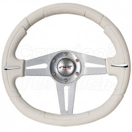 Volant tuning cuir blanc APOGEE SIMONI RACING