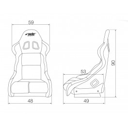 Siège baquet LEWIS en tissu noir  SIMONI RACING
