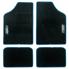 Tapis Easy Type A Moquette Noir Bord bleu gris ou rouge SIMONI RACING