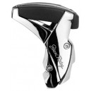 Pommeau vitesse DROP en Cuir Noir Chrome  SIMONI RACING